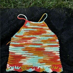 Multicolor Crochet Halter Top